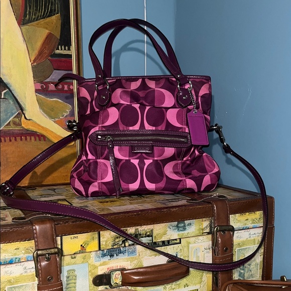Coach Fuchsia and Plum Shoulder Bag - Picture 1 of 12